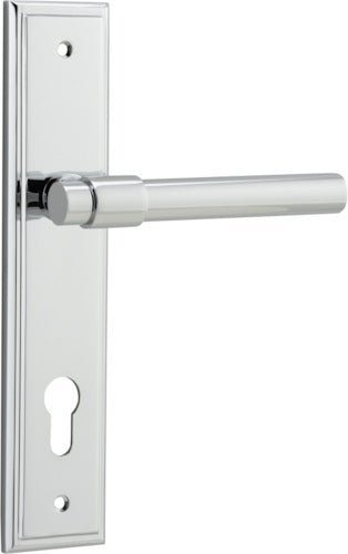 IVER Helsinki Solid Brass Stepped Backplate Door Handle – Multiple Finishes Available - Entry - Point - 11902E85 - Iver