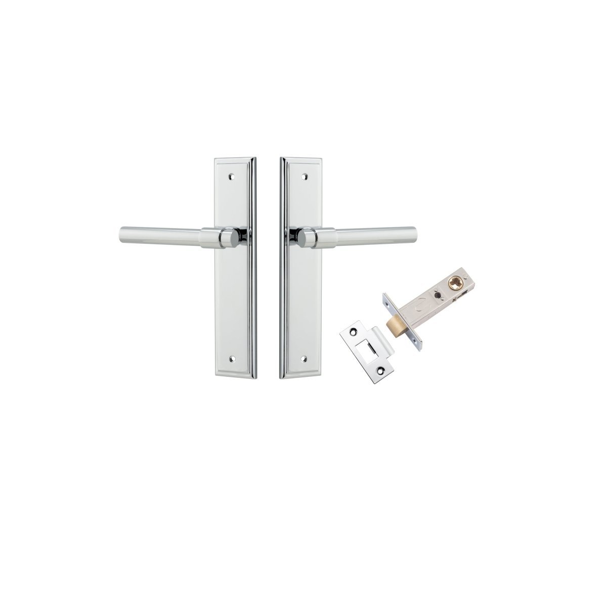 IVER Helsinki Solid Brass Stepped Backplate Door Handle – Multiple Finishes Available - Entry - Point - 11902KPASS60 - Iver