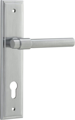 IVER Helsinki Solid Brass Stepped Backplate Door Handle – Multiple Finishes Available - Entry - Point - 12402E85 - Iver
