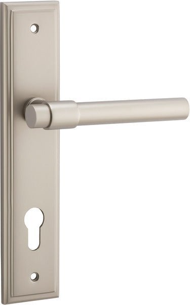 IVER Helsinki Solid Brass Stepped Backplate Door Handle – Multiple Finishes Available - Entry - Point - 14902E85 - Iver