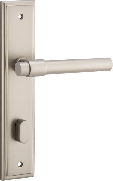 IVER Helsinki Solid Brass Stepped Backplate Door Handle – Multiple Finishes Available - Entry - Point - 14902P85 - Iver