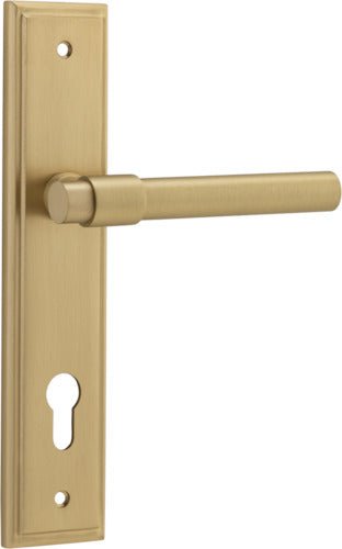 IVER Helsinki Solid Brass Stepped Backplate Door Handle – Multiple Finishes Available - Entry - Point - 15402E85 - Iver