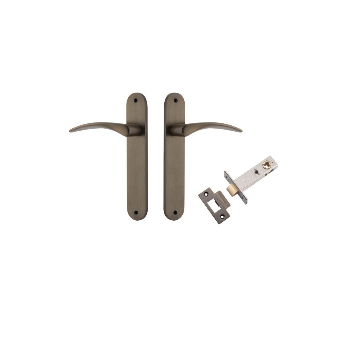 IVER Oxford Solid Brass Oval Plate Door Handle – Multiple Finishes Available - Entry - Point - 10728KPASS60 - Iver