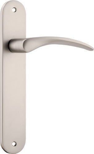 IVER Oxford Solid Brass Oval Plate Door Handle – Multiple Finishes Available - Entry - Point - 14728 - Iver