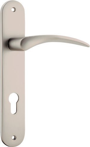 IVER Oxford Solid Brass Oval Plate Door Handle – Multiple Finishes Available - Entry - Point - 14728E85 - Iver