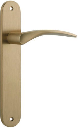 IVER Oxford Solid Brass Oval Plate Door Handle – Multiple Finishes Available - Entry - Point - 15728 - Iver