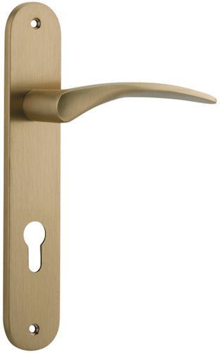 IVER Oxford Solid Brass Oval Plate Door Handle – Multiple Finishes Available - Entry - Point - 15728E85 - Iver