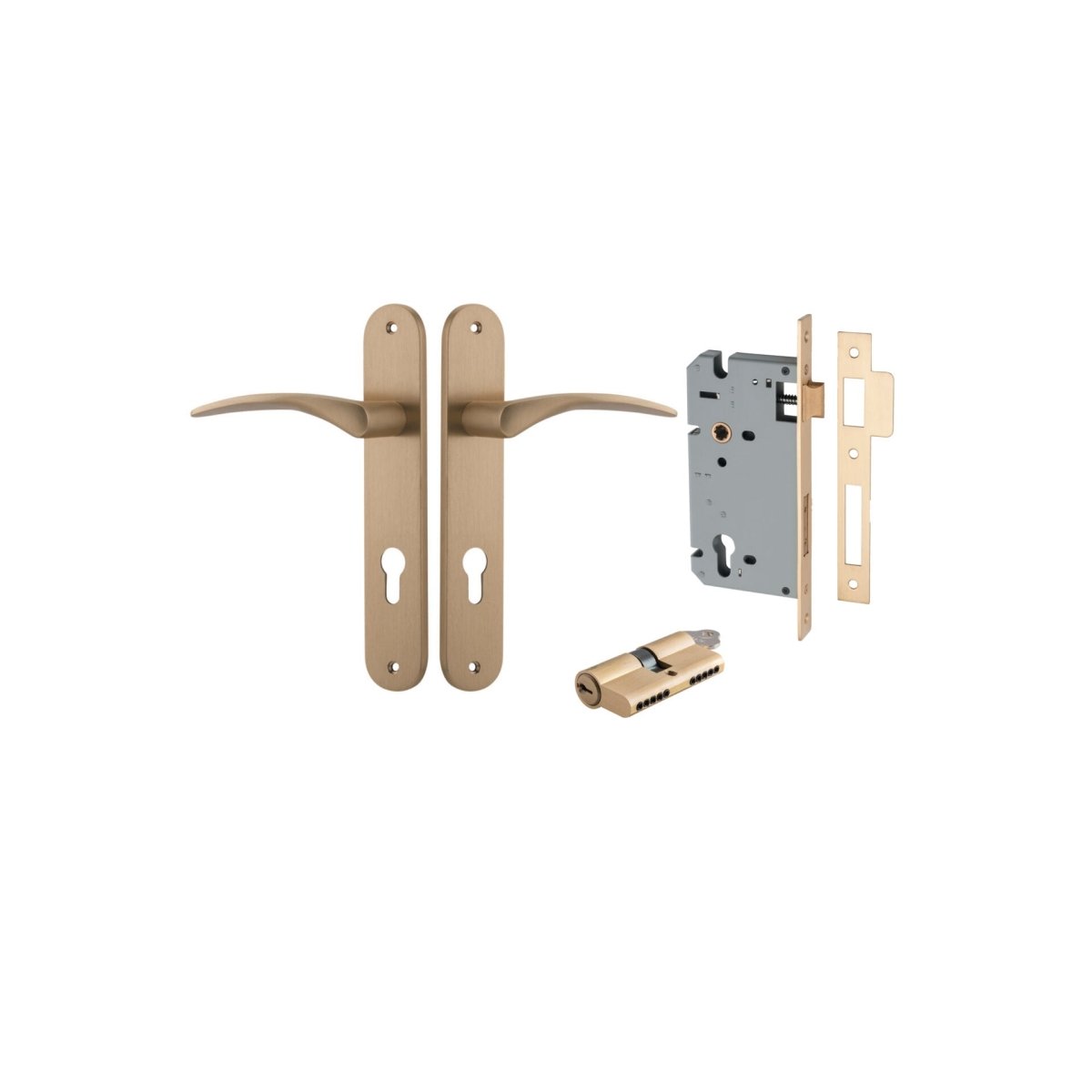 IVER Oxford Solid Brass Oval Plate Door Handle – Multiple Finishes Available - Entry - Point - 15728KENTR60KK - Iver