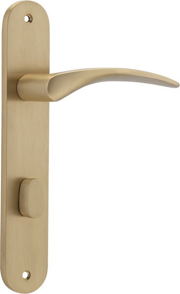 IVER Oxford Solid Brass Oval Plate Door Handle – Multiple Finishes Available - Entry - Point - 15728P85 - Iver