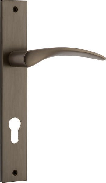 IVER Oxford Solid Brass Rectangular Plate Door Handle – Multiple Finishes Available - Entry - Point - 10704E85 - Iver