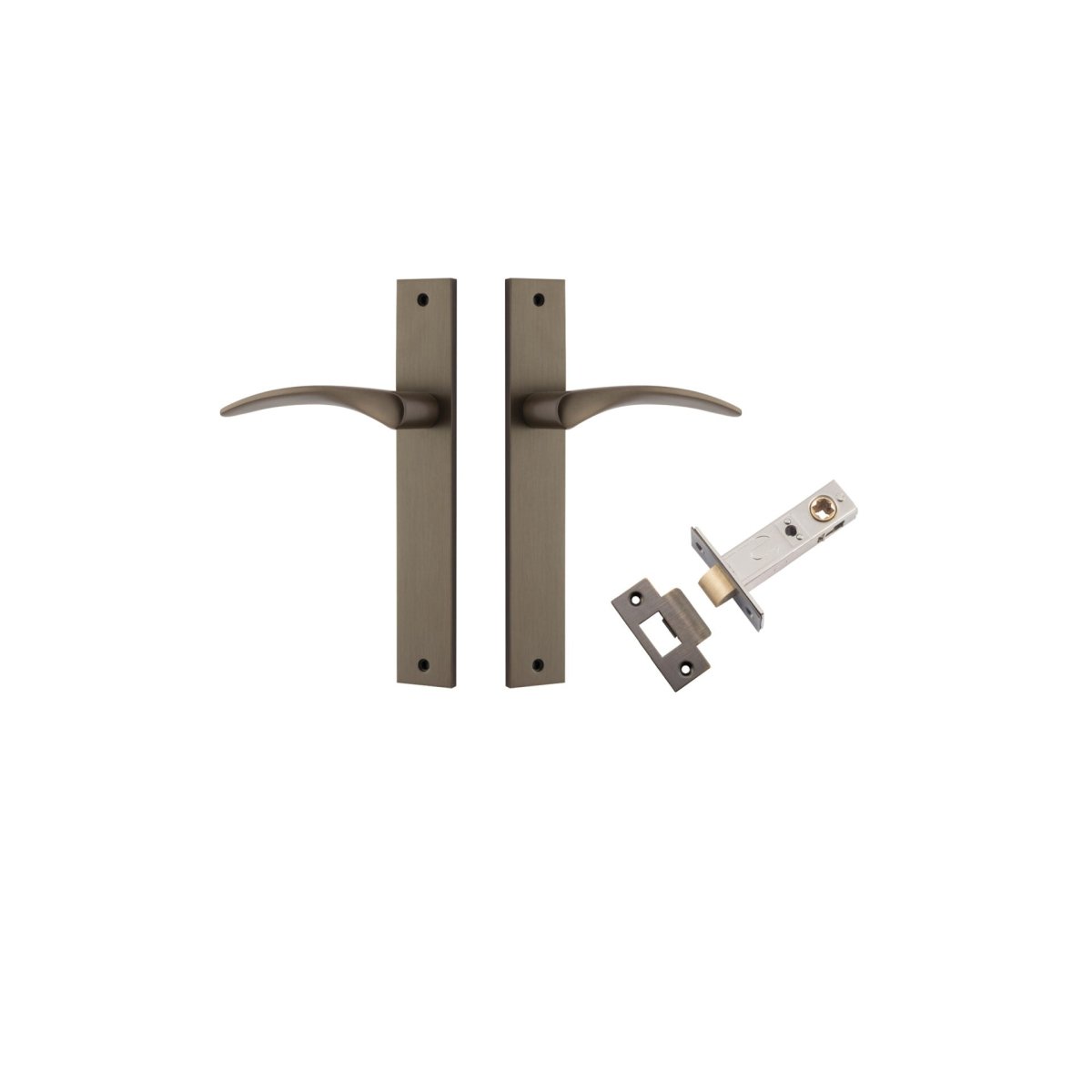 IVER Oxford Solid Brass Rectangular Plate Door Handle – Multiple Finishes Available - Entry - Point - 10704KPASS60 - Iver