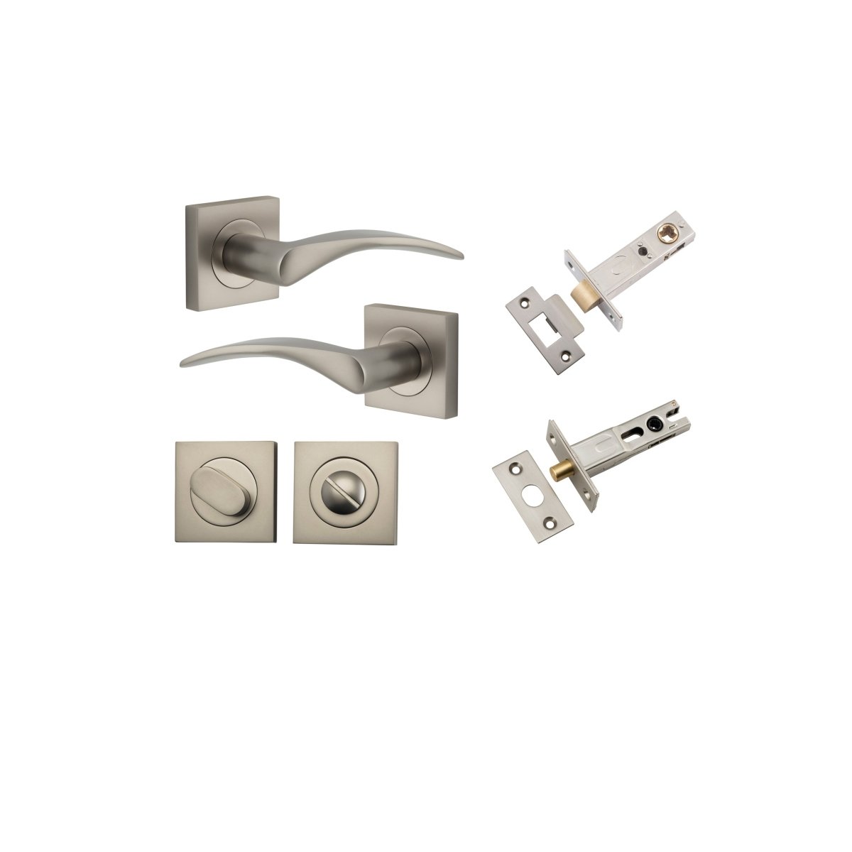 IVER Oxford Solid Brass Square Rose Door Handle – Multiple Finishes Available - Entry - Point - 0289KPRIV60 - Iver