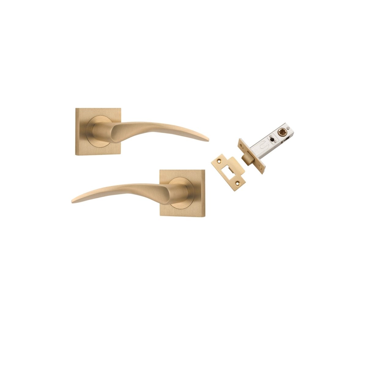 IVER Oxford Solid Brass Square Rose Door Handle – Multiple Finishes Available - Entry - Point - 0459KPASS60 - Iver