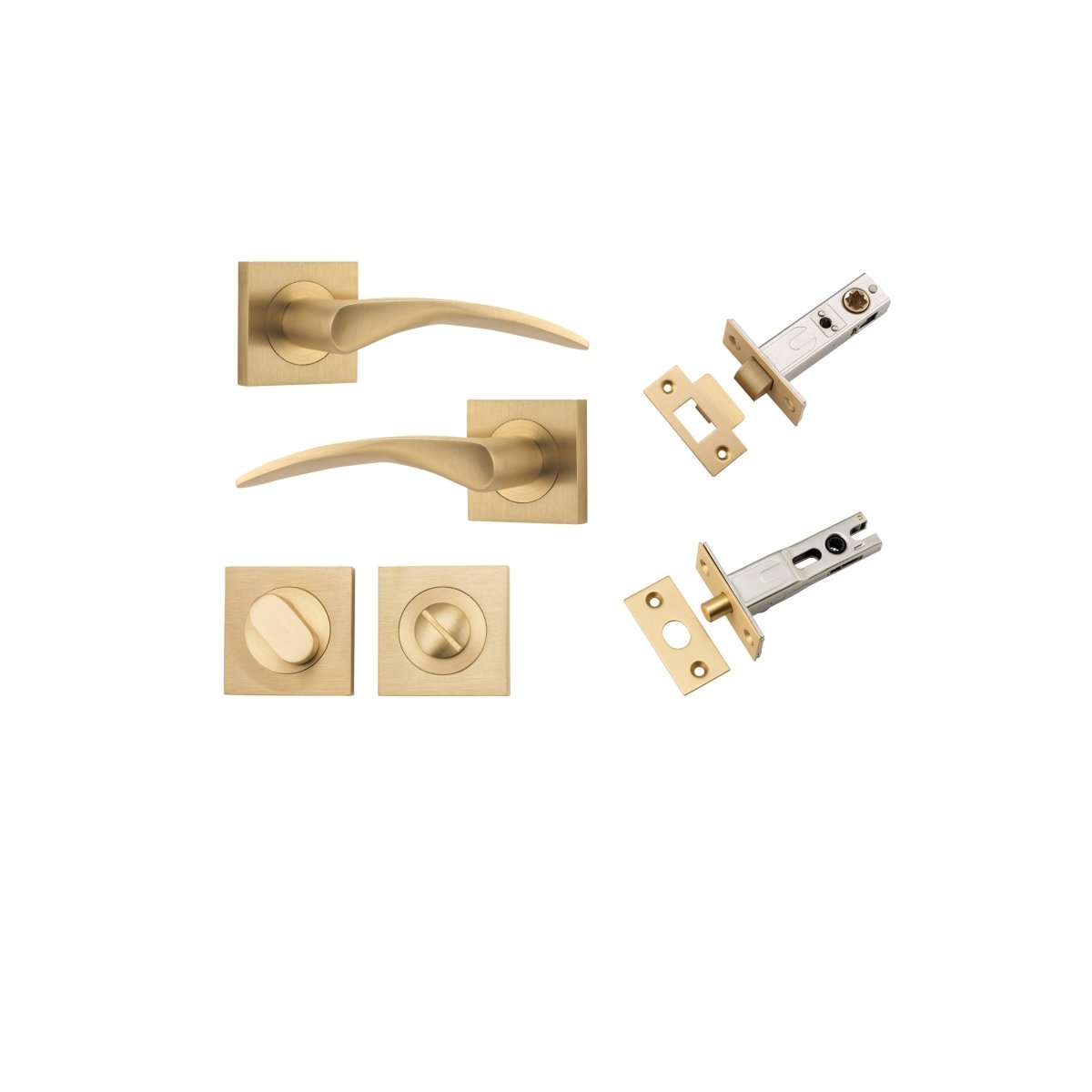 IVER Oxford Solid Brass Square Rose Door Handle – Multiple Finishes Available - Entry - Point - 0459KPRIV60 - Iver
