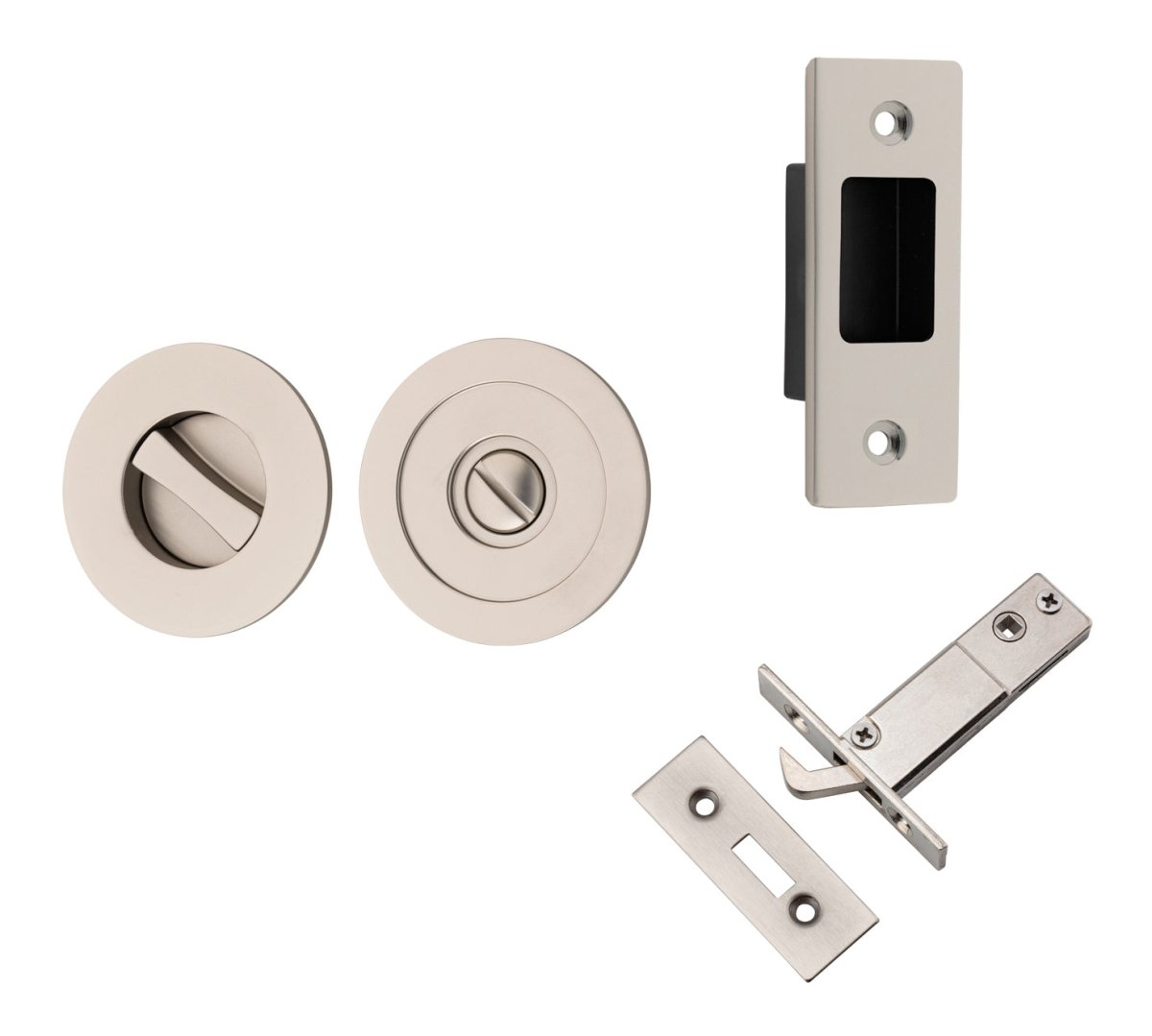 IVER Round Sliding Door Pull Privacy Kit - Multiple Finishes Available - Entry - Point - 21439 - Iver