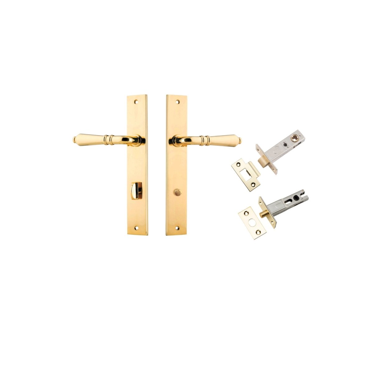 IVER Sarlat Solid Brass Rectangular Plate Door Handle – Multiple Finishes Available - Entry - Point - 10200KPRIV60 - Iver