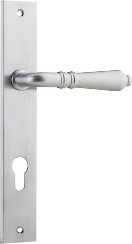 IVER Sarlat Solid Brass Rectangular Plate Door Handle – Multiple Finishes Available - Entry - Point - 12200E85 - Iver