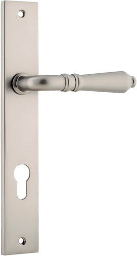 IVER Sarlat Solid Brass Rectangular Plate Door Handle – Multiple Finishes Available - Entry - Point - 14700E85 - Iver