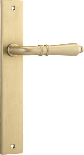 IVER Sarlat Solid Brass Rectangular Plate Door Handle – Multiple Finishes Available - Entry - Point - 15200 - Iver