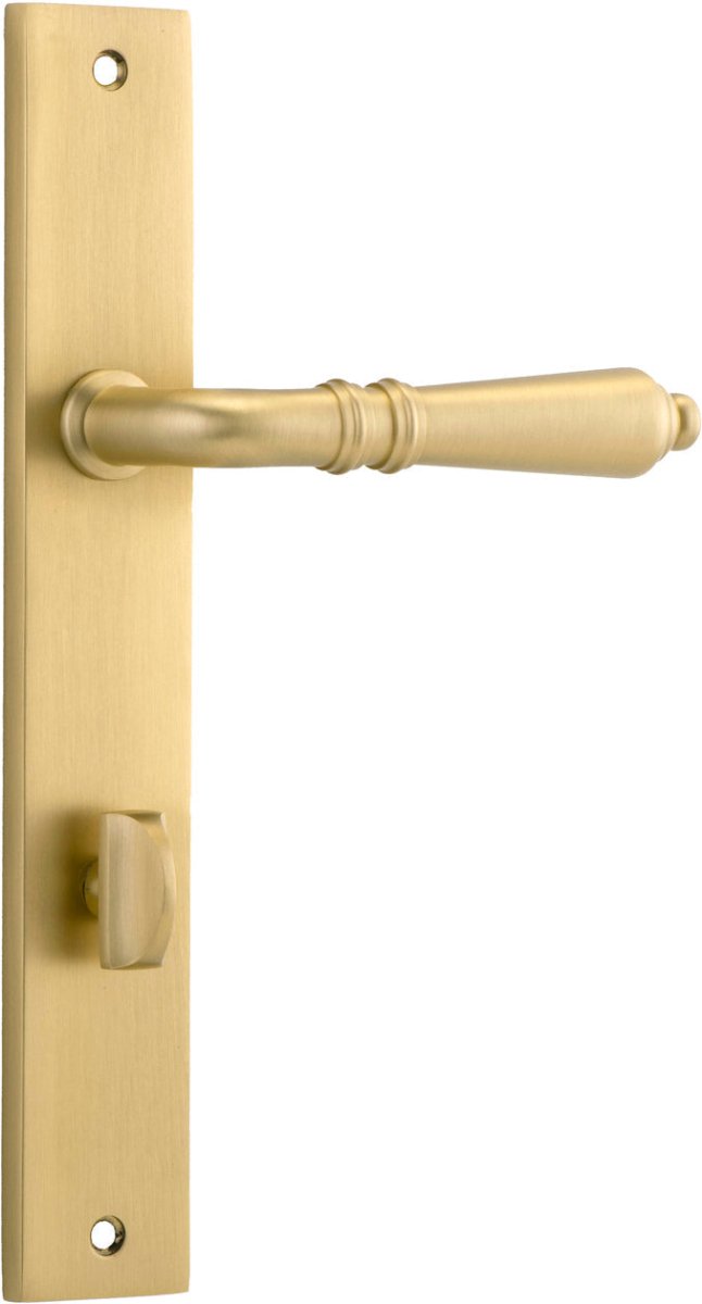 IVER Sarlat Solid Brass Rectangular Plate Door Handle – Multiple Finishes Available - Entry - Point - 16200P85 - Iver