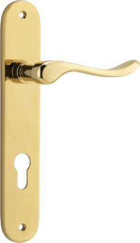 IVER Stirling Solid Brass Oval Plate Door Handle – Multiple Finishes Available - Entry - Point - 10424E85 - Iver