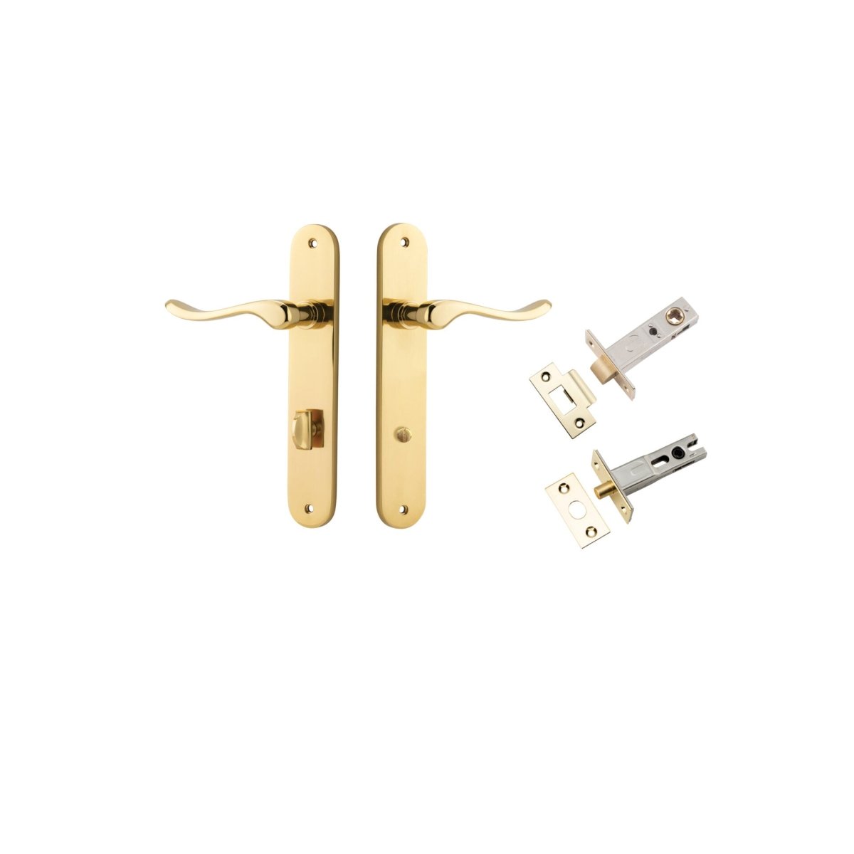 IVER Stirling Solid Brass Oval Plate Door Handle – Multiple Finishes Available - Entry - Point - 10424KPRIV60 - Iver