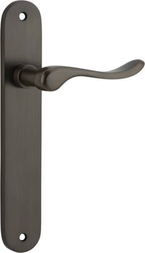 IVER Stirling Solid Brass Oval Plate Door Handle – Multiple Finishes Available - Entry - Point - 10924 - Iver