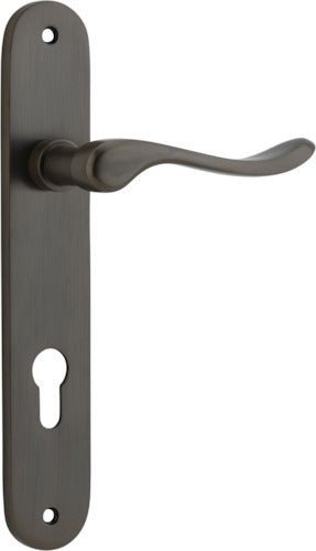 IVER Stirling Solid Brass Oval Plate Door Handle – Multiple Finishes Available - Entry - Point - 10924E85 - Iver