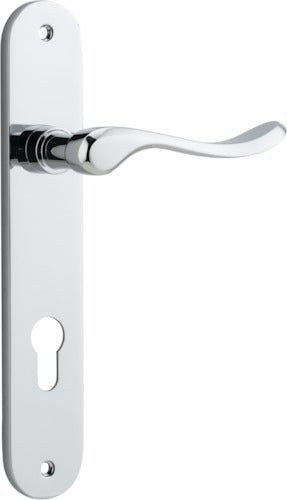 IVER Stirling Solid Brass Oval Plate Door Handle – Multiple Finishes Available - Entry - Point - 11924E85 - Iver