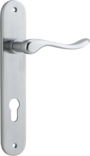IVER Stirling Solid Brass Oval Plate Door Handle – Multiple Finishes Available - Entry - Point - 12424E85 - Iver