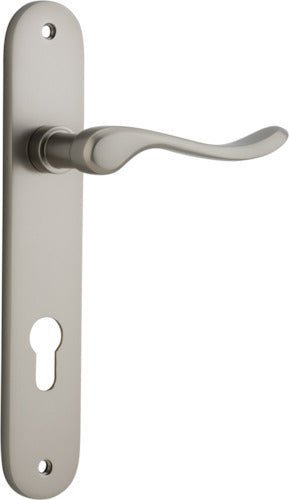 IVER Stirling Solid Brass Oval Plate Door Handle – Multiple Finishes Available - Entry - Point - 14924E85 - Iver