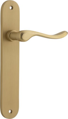 IVER Stirling Solid Brass Oval Plate Door Handle – Multiple Finishes Available - Entry - Point - 15424 - Iver