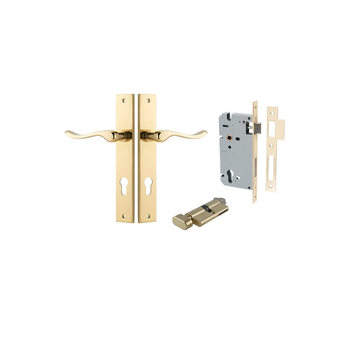 IVER Stirling Solid Brass Rectangular Plate Door Handle – Multiple Finishes Available - Entry - Point - 10420KENTR60KT - Iver