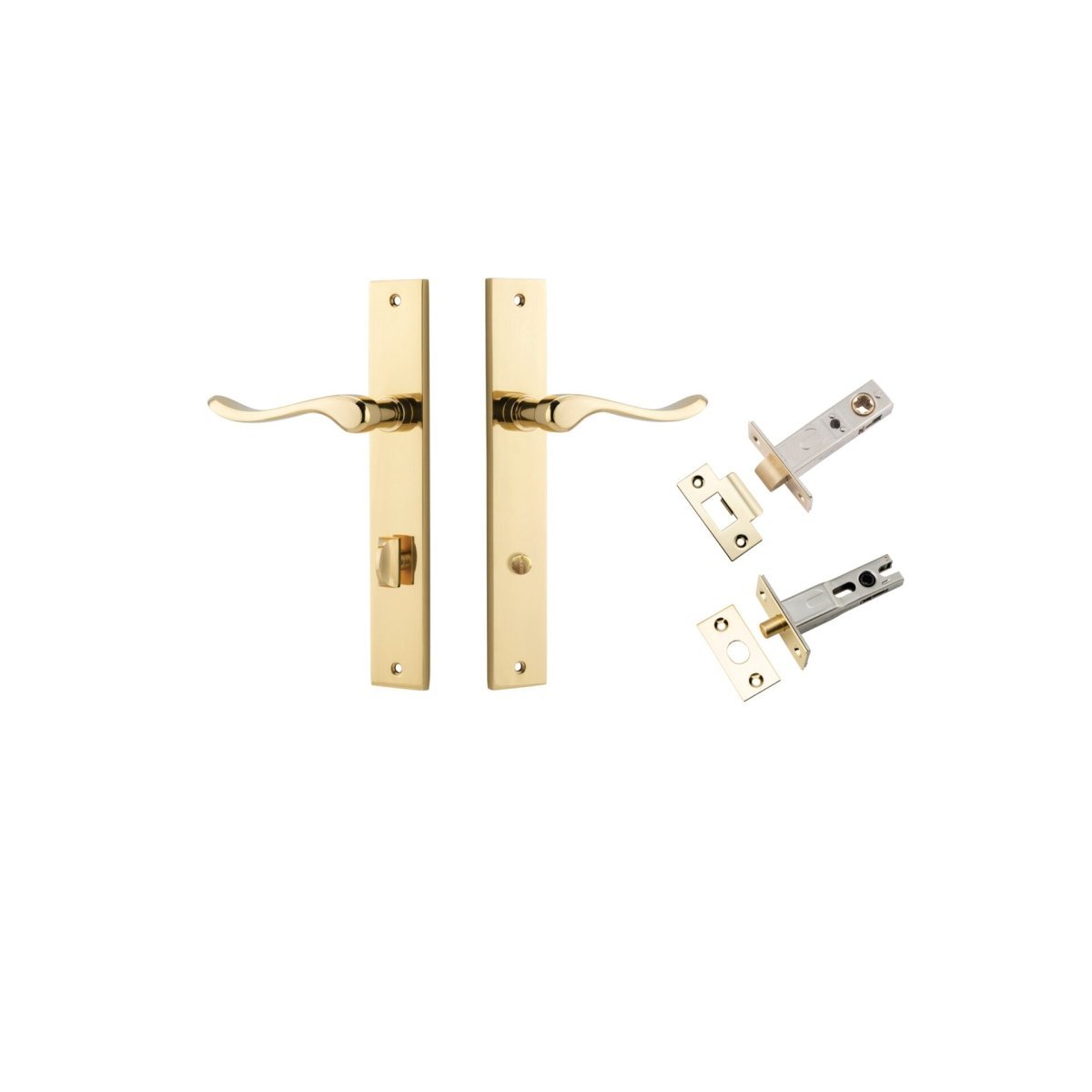 IVER Stirling Solid Brass Rectangular Plate Door Handle – Multiple Finishes Available - Entry - Point - 10420KPRIV60 - Iver