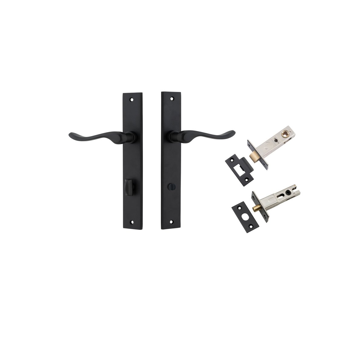 IVER Stirling Solid Brass Rectangular Plate Door Handle – Multiple Finishes Available - Entry - Point - 12920KPRIV60 - Iver