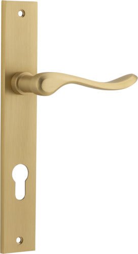 IVER Stirling Solid Brass Rectangular Plate Door Handle – Multiple Finishes Available - Entry - Point - 15420E85 - Iver