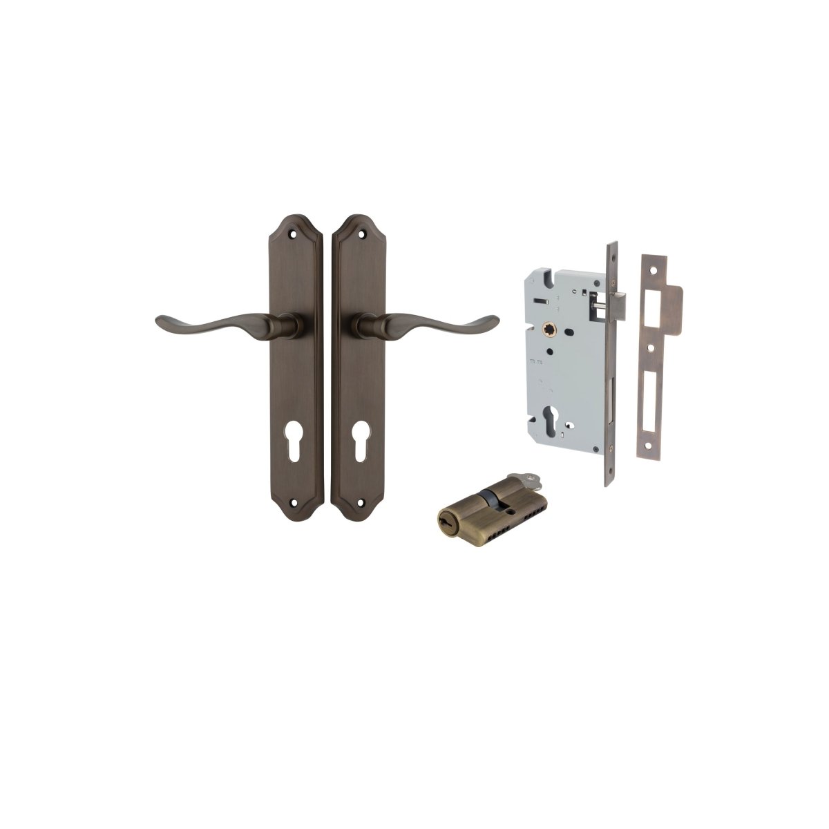 IVER Stirling Solid Brass Shouldered Door Handle – Multiple Finishes Available - Entry - Point - 10922KENTR60KK - Iver