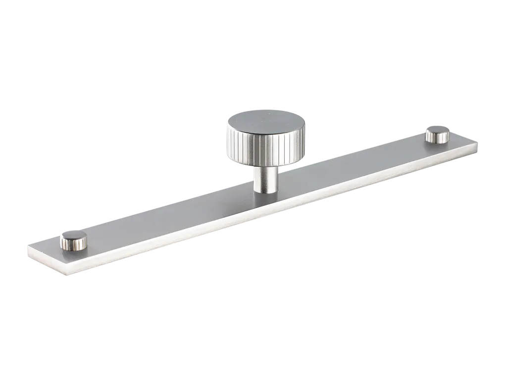 MIX Straight Knurled Cabinet Knob & Backplate By Armac Martin