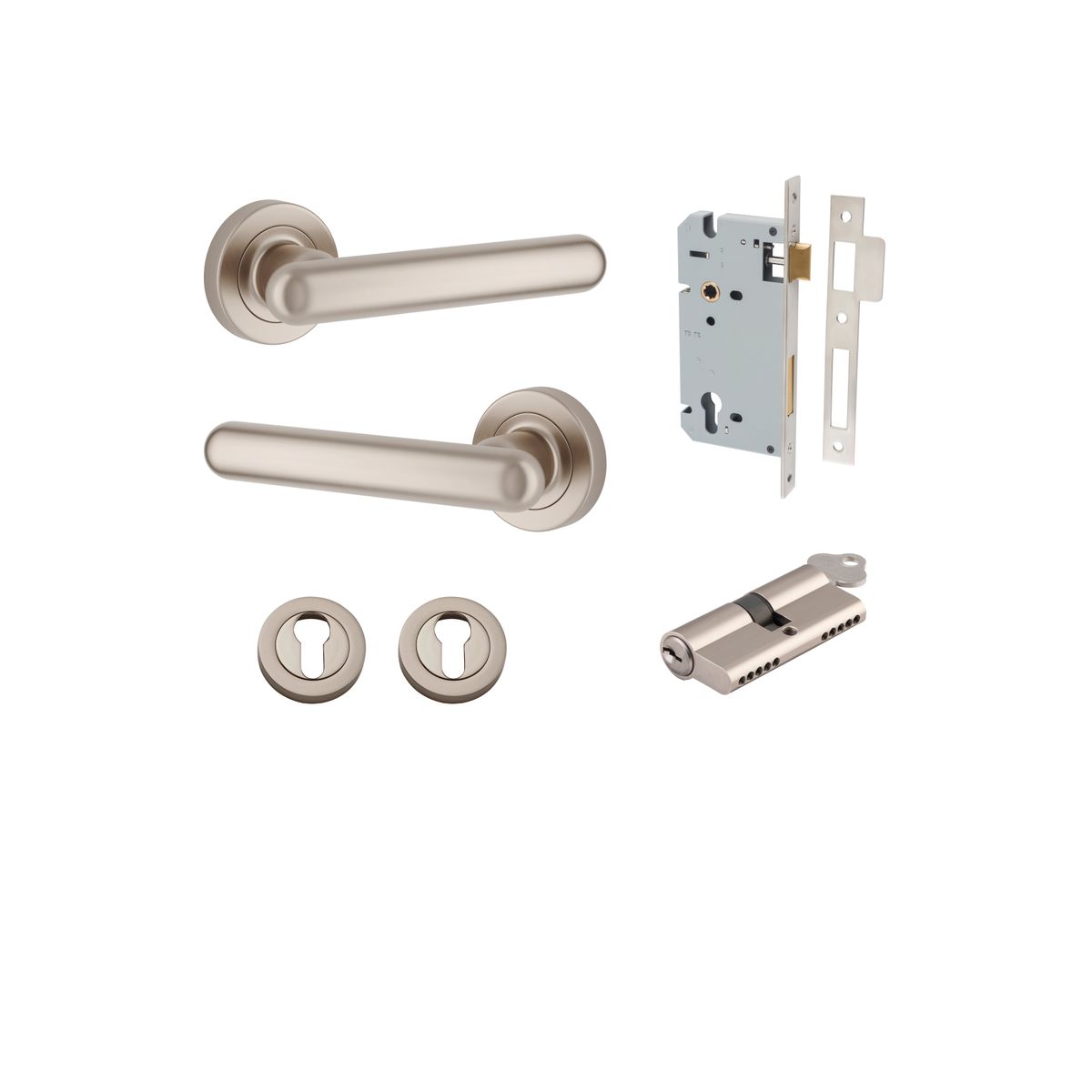IVER Puerto Solid Brass Round Rose Door Handle – Multiple Finishes Available