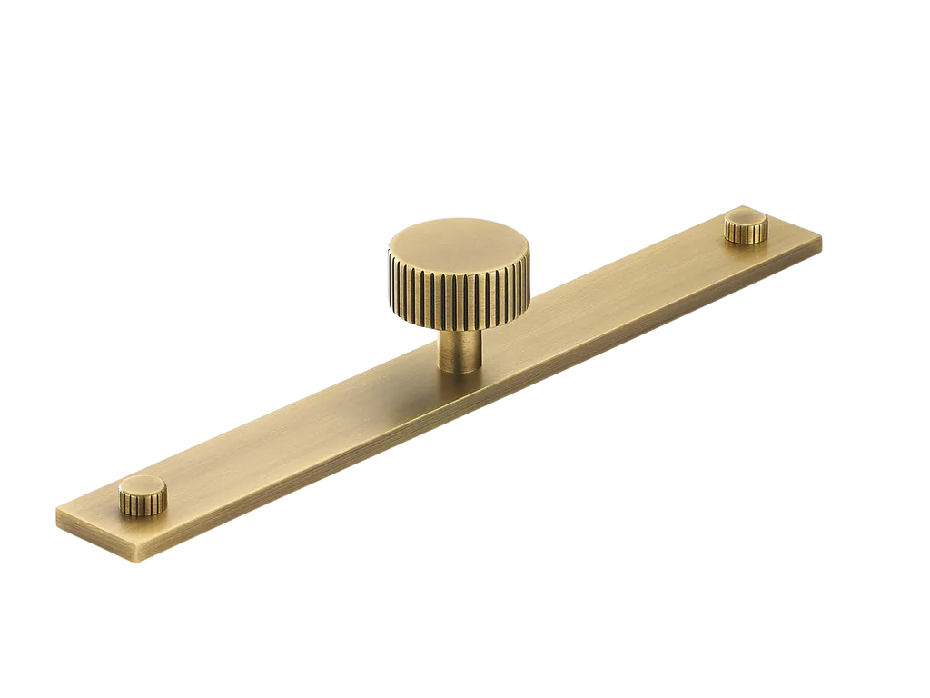 MIX Straight Knurled Cabinet Knob & Backplate By Armac Martin