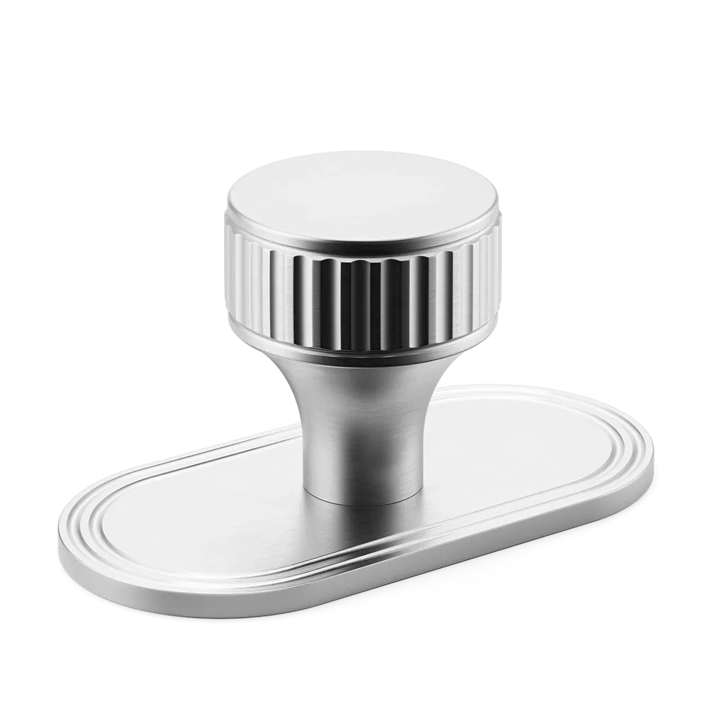 Barwick Ridged Cabinet Knob with Backplate By Armac Martin