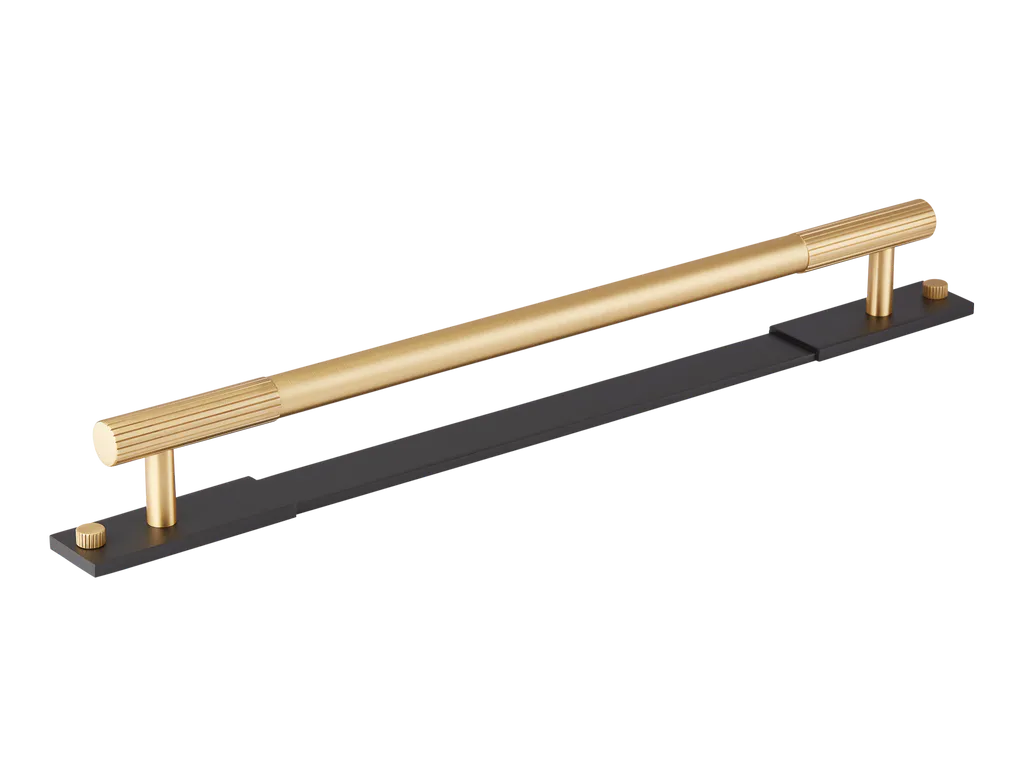 MIX Straight Knurled Appliance Pull Handle & Backplate By Armac Martin