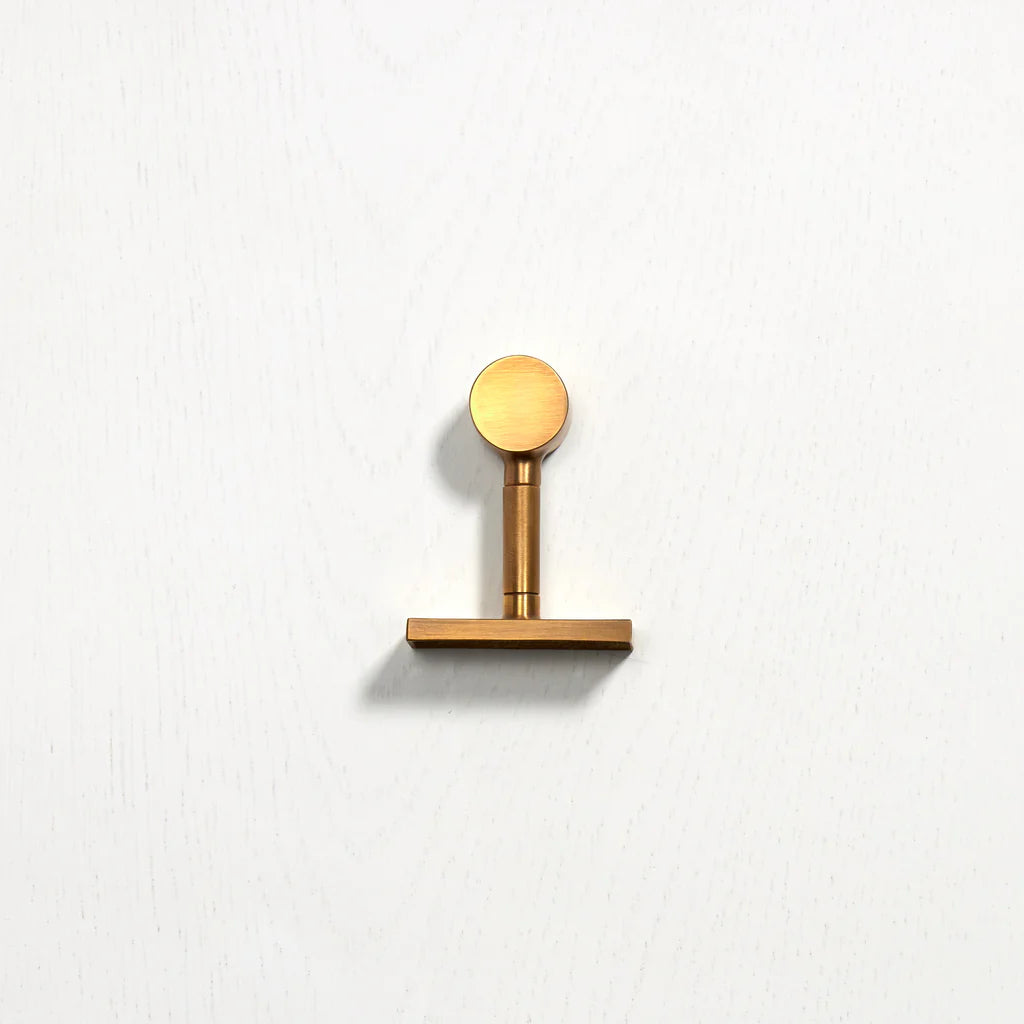 Hanging Rail End Brackets - Acid Washed Brass by Hepburn