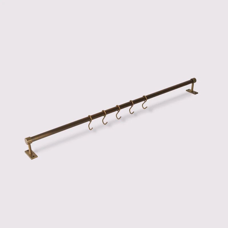 Utility Rail - 900mm Acid Washed Brass - Entry - Point - UR900AWB - Hepburn Hardware