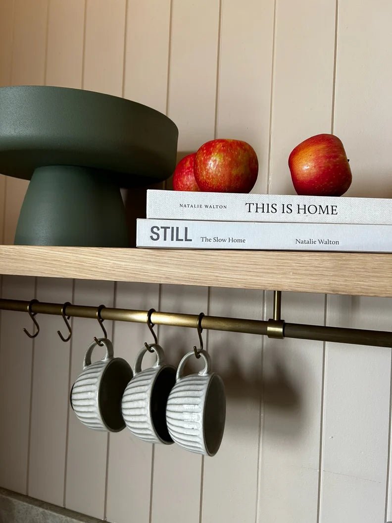 Utility Rail - 900mm Acid Washed Brass - Entry - Point - UR900AWB - Hepburn Hardware