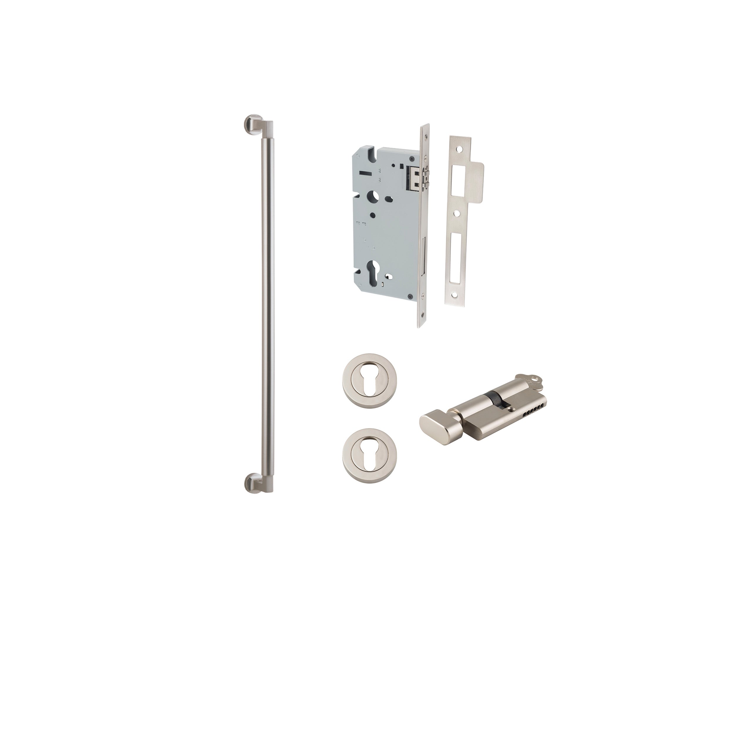 Berlin Pull Handle - Entry Point - Iver - Satin Nickel - Pull Handles