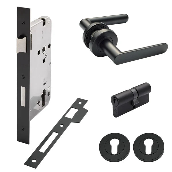 Matt Black Entrance Door Kit Fairhaven - Manovella