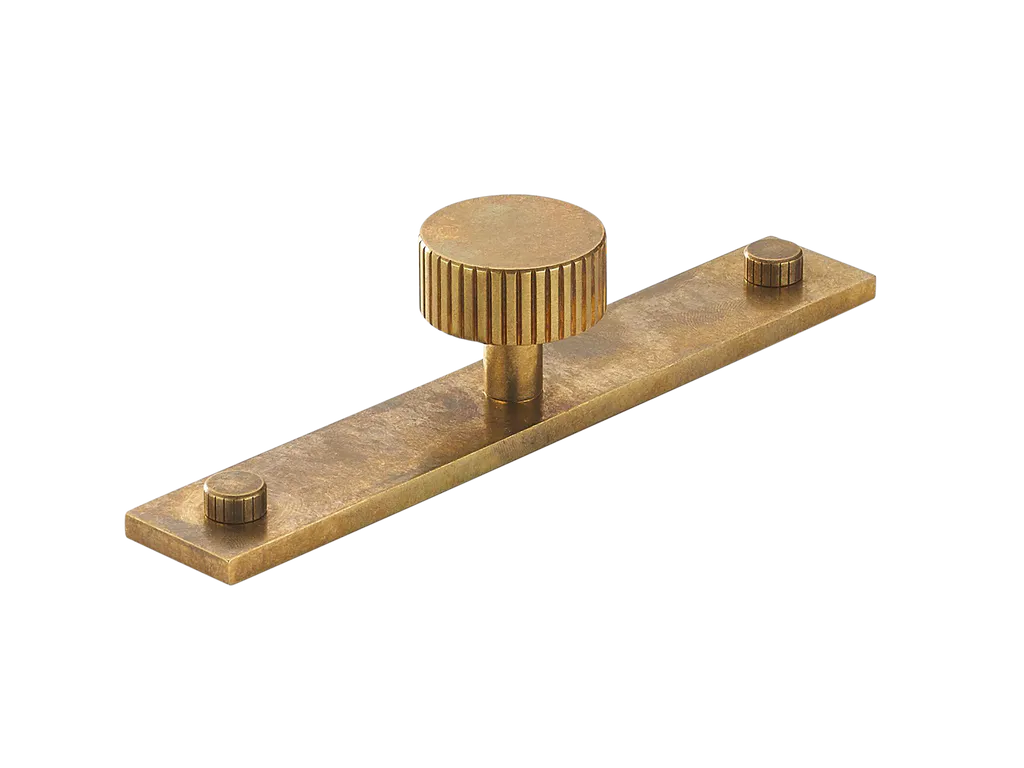 MIX Straight Knurled Cabinet Knob & Backplate By Armac Martin