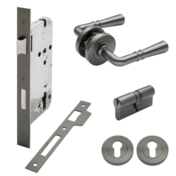 Gunmetal Entrance Door Kit Lexton - Manovella