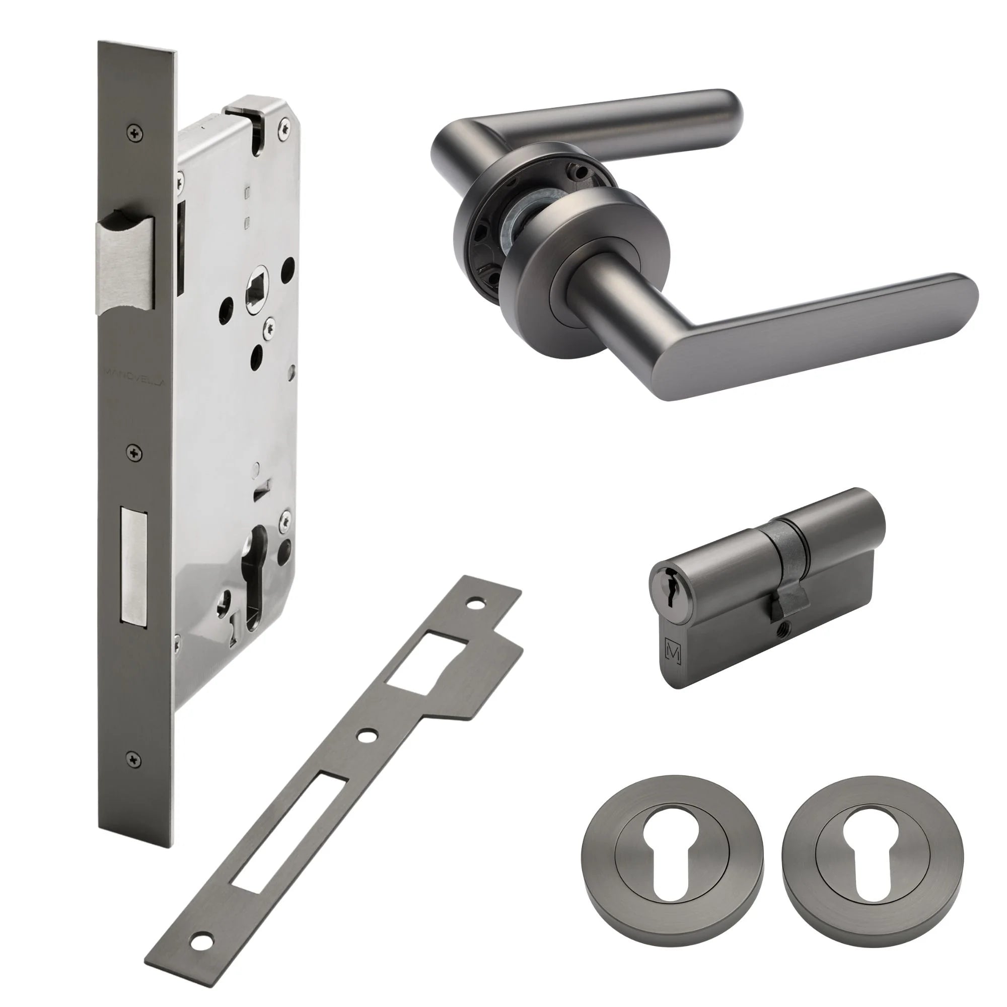 Gunmetal Entrance Door Kit Fairhaven - Manovella